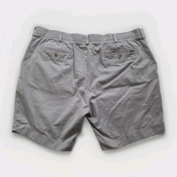 Polo Ralph Lauren Chino Shorts Mens 42 Gray Pockets Zip Cotton Classic Fit 9" - Picture 2 of 14